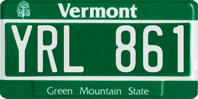 VT license plate YRL861