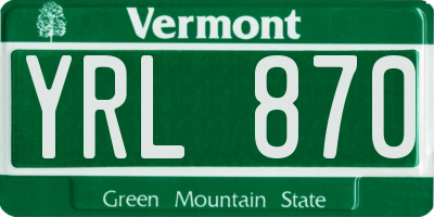 VT license plate YRL870