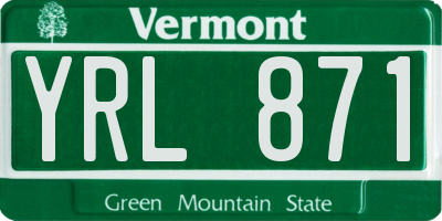 VT license plate YRL871