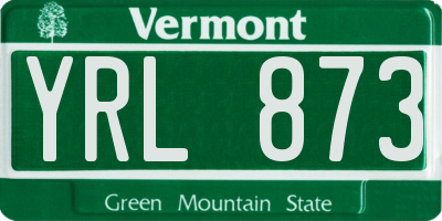 VT license plate YRL873