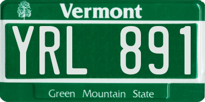 VT license plate YRL891