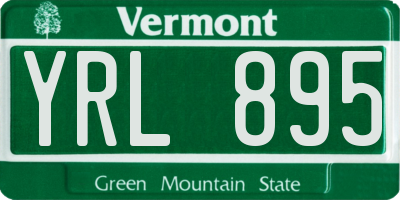 VT license plate YRL895