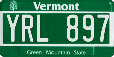 VT license plate YRL897