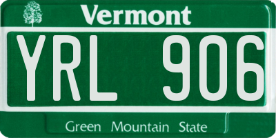 VT license plate YRL906