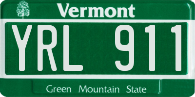 VT license plate YRL911
