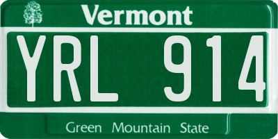 VT license plate YRL914
