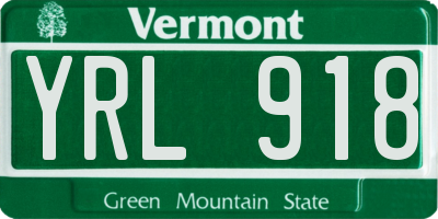 VT license plate YRL918