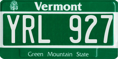 VT license plate YRL927