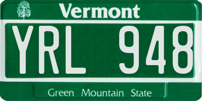 VT license plate YRL948