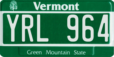 VT license plate YRL964