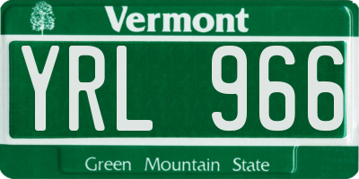 VT license plate YRL966