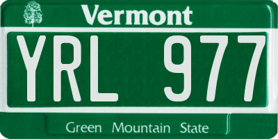 VT license plate YRL977