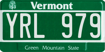 VT license plate YRL979