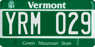 VT license plate YRM029