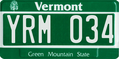 VT license plate YRM034