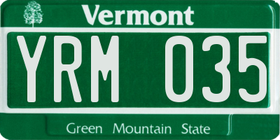 VT license plate YRM035