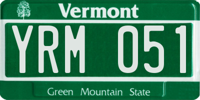 VT license plate YRM051
