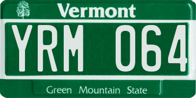 VT license plate YRM064