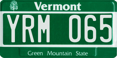 VT license plate YRM065