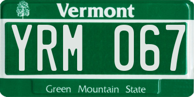 VT license plate YRM067