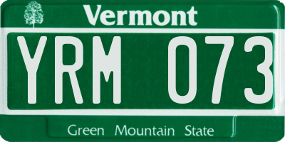 VT license plate YRM073