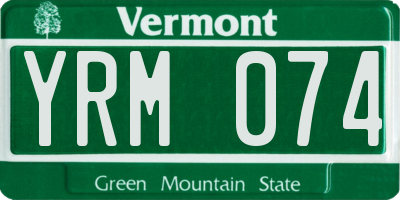 VT license plate YRM074