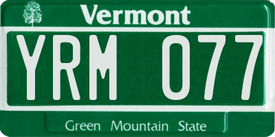 VT license plate YRM077