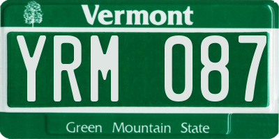 VT license plate YRM087