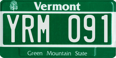 VT license plate YRM091