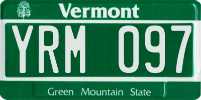 VT license plate YRM097