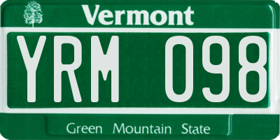 VT license plate YRM098