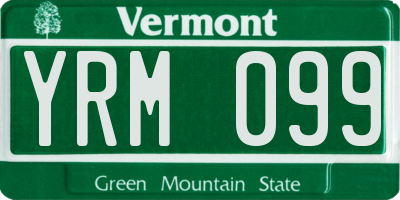 VT license plate YRM099