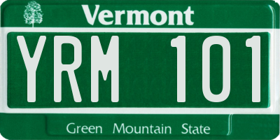 VT license plate YRM101