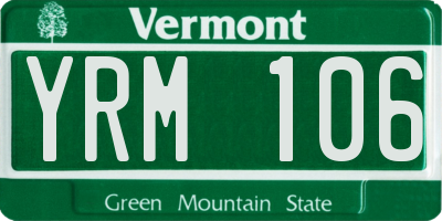 VT license plate YRM106