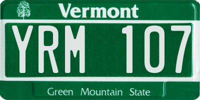 VT license plate YRM107