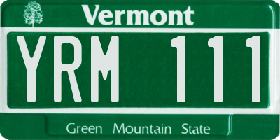 VT license plate YRM111