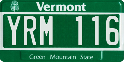 VT license plate YRM116