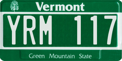 VT license plate YRM117