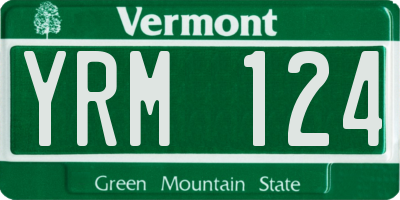VT license plate YRM124
