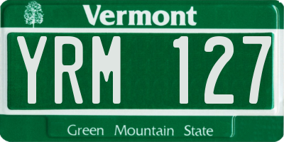 VT license plate YRM127
