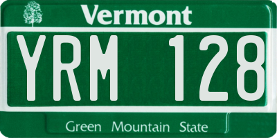 VT license plate YRM128