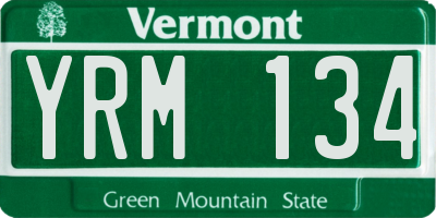 VT license plate YRM134