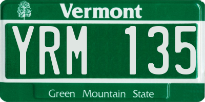 VT license plate YRM135