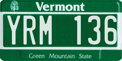 VT license plate YRM136