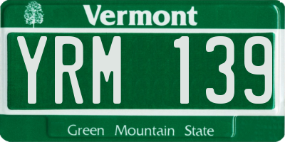 VT license plate YRM139