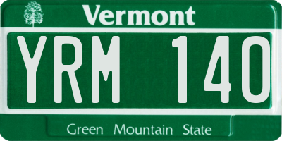 VT license plate YRM140