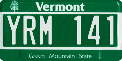 VT license plate YRM141