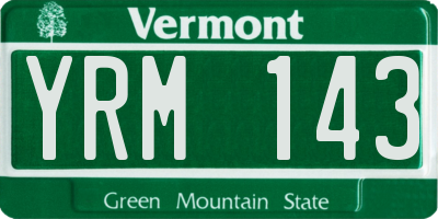 VT license plate YRM143