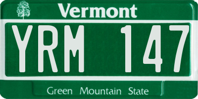 VT license plate YRM147
