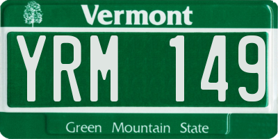 VT license plate YRM149